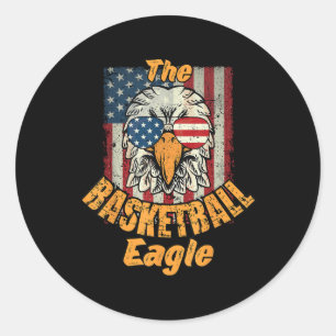 Sticker Rond Cool Vintage Famille Correspondant Basketball Aigl