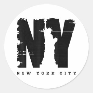 Sticker Rond Cool Vintage New York Style Tee - shirts, New Y