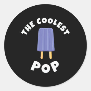 Sticker Rond Coolest Pop Funky Fête des pères Cool Papa Joke Pa