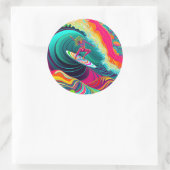 Sticker Rond Coolsurf Surf Girl - Surfgirl - Surfcamp Poster (Sac)