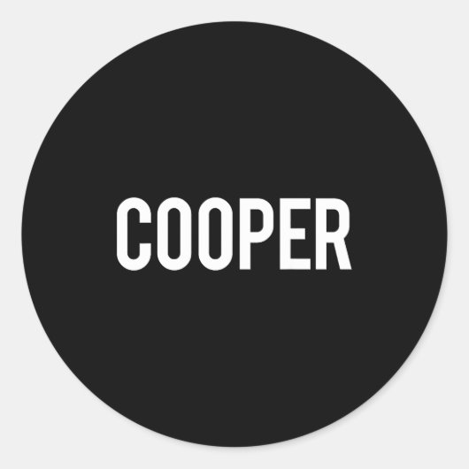 Sticker Rond Cooper - Cool New Funny Name Fan Gift Tee (Devant)
