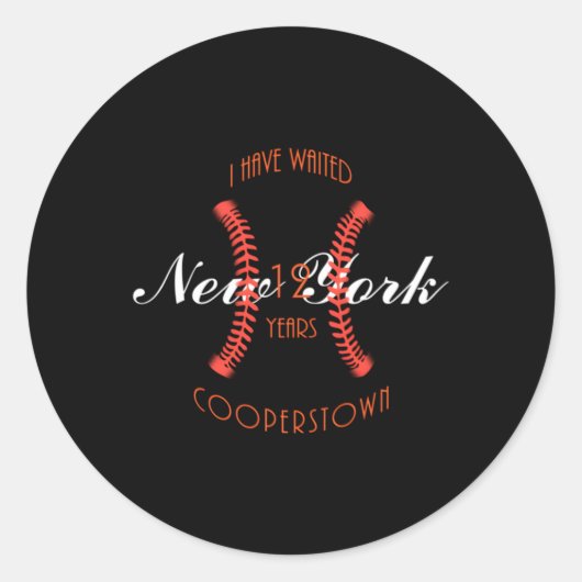 Sticker Rond Cooperstown New York Baseball 12 (Devant)