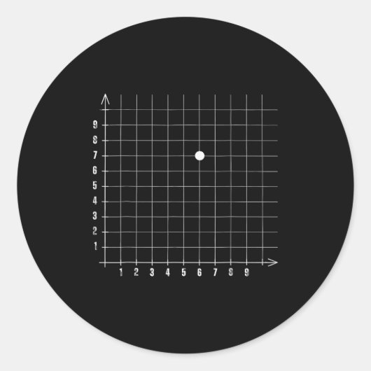 Sticker Rond Coordinate (6,7) Funny Math Teacher 67 Math Lover (Devant)