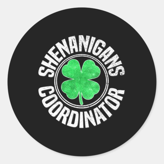 Sticker Rond Coordinateur des Shenanigans Shamrock I (Devant)