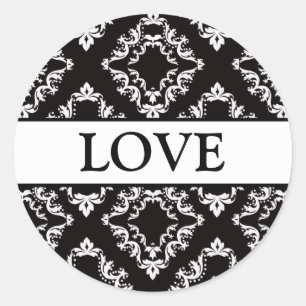 Sticker Rond Coordination des joints d'enveloppe Damas