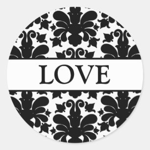 Sticker Rond Coordination des joints d'enveloppe Damas