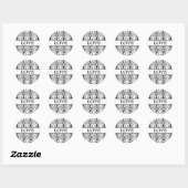 Sticker Rond Coordination des scellés d'enveloppe de Damas card (Feuille)