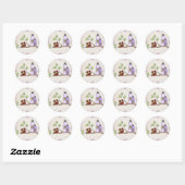 Sticker Rond Coordination des scellés d'enveloppe de Fête des m (Feuille)
