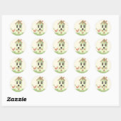 Sticker Rond Coordination des scellés d'enveloppe de Fête des m (Feuille)