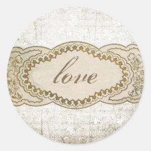 Sticker Rond Coordination des scellés Vintages d'enveloppes flo