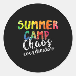 Sticker Rond Coordonnateur de chaos. Amusant animateur de colon