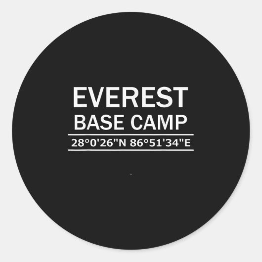 Sticker Rond Coordonnées du camp de base de l'Everest (Devant)