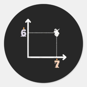 Sticker Rond Coordonner 6 7 Prof de maths drôle Meme Halloween 