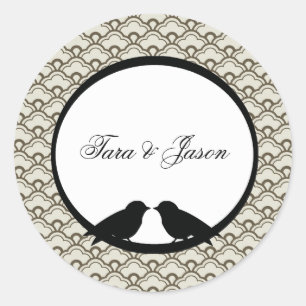 Sticker Rond Coordonner les joints d'enveloppes de lovebirds