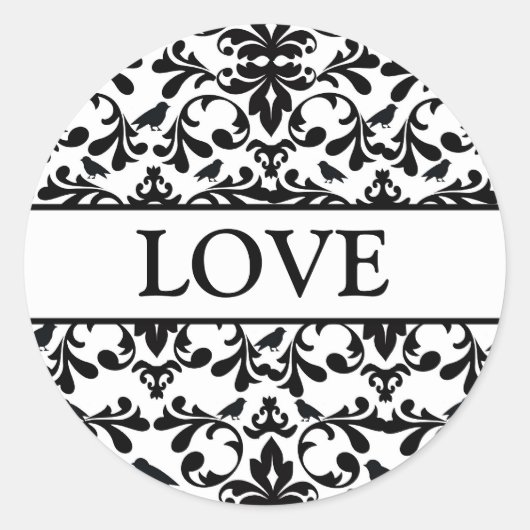 Sticker Rond Coordonner les joints d'enveloppes de lovebirds (Devant)