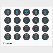 Sticker Rond Cooties côté Hustle Neon Texte bleu (Feuille)