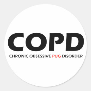 Sticker Rond COPD - Désordre obsédant chronique de carlin