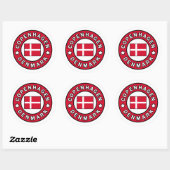 Sticker Rond Copenhague Danemark (Feuille)