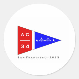 Sticker Rond Copie d'AC34 Burgee