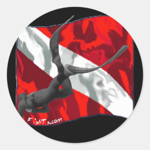 Sticker Rond copie de plongée libre