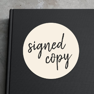 Sticker Rond Copie signée   Author Ivory Cream Book Signing