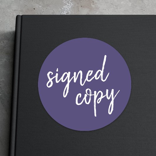 Sticker Rond Copie signée | Author Navy Blue Book Signature