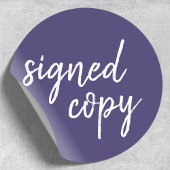 Sticker Rond Copie signée | Author Navy Blue Book Signature