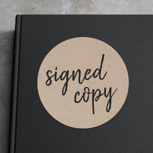 Sticker Rond Copie signée   Author Rustic Kraft Books Signer
