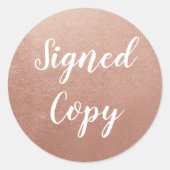 Sticker Rond Copie signée rose Gold (Devant)