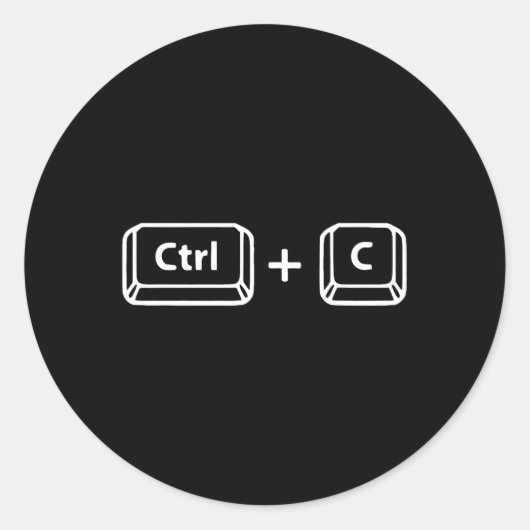 Sticker Rond Copier Coller Ctrl C Ctrl V Papa Son Heureux Père& (Devant)