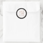 Sticker Rond Copper Enregistrer le script de date sur le marbre (Sac)