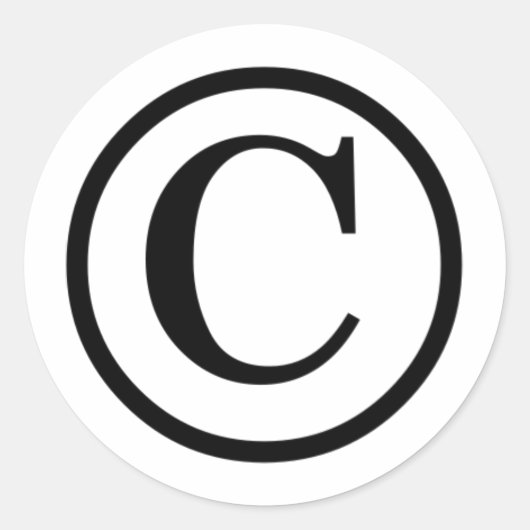 Sticker Rond Copyright, symbole... (Devant)