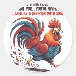 Sticker Rond Coq Combattant Volaille de Combat Coq de Combat Oi