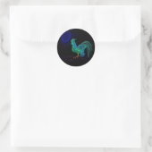 Sticker Rond Coq de campagne (Noir) (Sac)