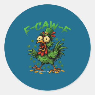 Sticker Rond Coq de poulet F Caw F