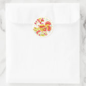 Sticker Rond Coq Hohloma (Sac)