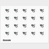 Sticker Rond Coq Zodiac (Feuille)