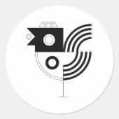 Sticker Rond Coq Zodiac (Devant)