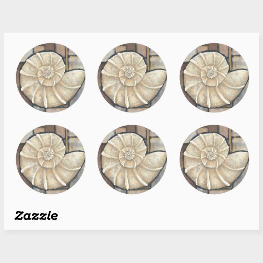 Sticker Rond Coque d'Abalone (Feuille)