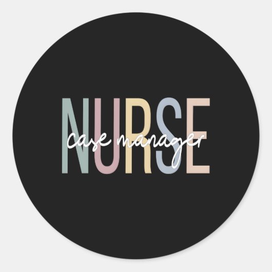 Sticker Rond Coque en soins infirmiers Aget Boho Infirmière Coq (Devant)