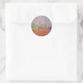 Sticker Rond coquelicots rouges et grange pourpre (Sac)