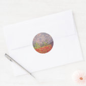 Sticker Rond coquelicots rouges et grange pourpre (Enveloppe)