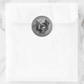 Sticker Rond Coques en noir et blanc (Sac)