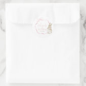 Sticker Rond Coquet rose Pierre le lapin 1er Bir 1er Anniversai (Sac)