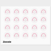 Sticker Rond Coquette Arc-en-ciel rose fantaisie (Feuille)