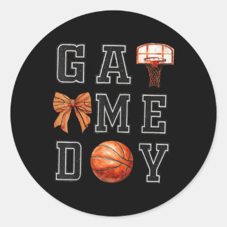 Sticker Rond Coquette Basketball Jeu Jour Basketball Maman