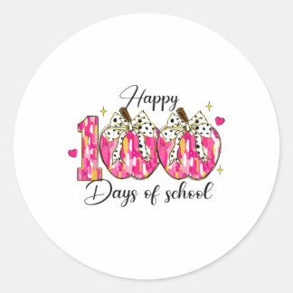 Sticker Rond Coquette Bow 100 Jours De Pommes Scolaires Crayon 