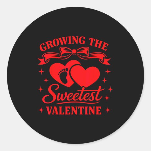 Sticker Rond Coquette Bow Cherry Heart Valentine Pregnancy Reve (Devant)