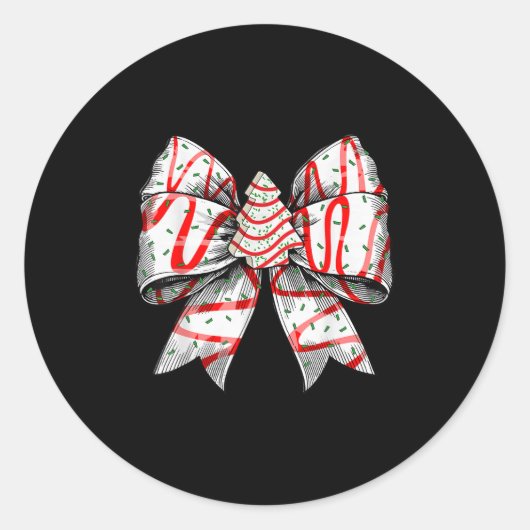 Sticker Rond Coquette Bow Christmas Tree Cake Christmas Vibes G (Devant)