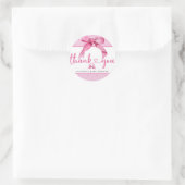 Sticker Rond Coquette Bow | Douche pour bébé rose (Sac)